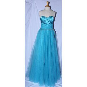 Nariana/Nox #2530 Dual Prom Gown With Removable Skirt-Size M-TURQUOISE-NWT